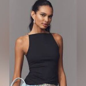 Maeve Elegant Black Halter Tank Top